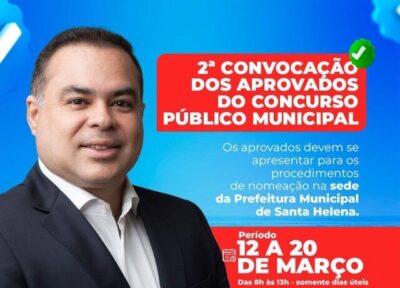 Prefeitura de Santa Helena realiza segunda convocação dos aprovados no Concurso Público Municipal