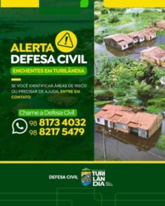 Prefeitura de Turilândia alerta a população sobre Enchentes e disponibiliza contatos da Defesa Civil