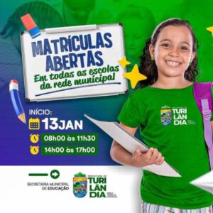 Matrículas abertas na rede municipal de ensino de Turilândia