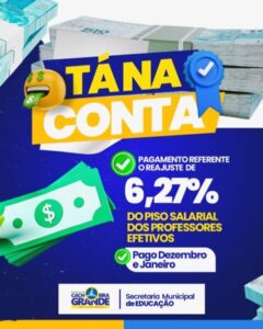 Prefeito Cesar Castro, efetua pagamento com reajuste de 6,27% do piso salarial dos professores efetivos