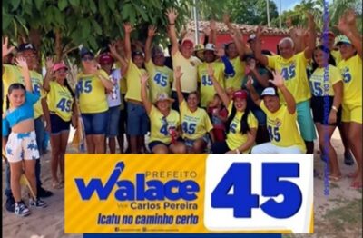 Faltando 26 dias para as eleições, multidão vai às ruas e povoados de Icatu em apoio a Walace Azevedo