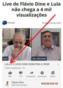 Picolé de chuchu: Live com ajuda de Lula não daria pra eleger Flávio Dino nem vereador. Dino começou derreter?