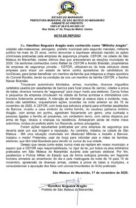 Democracia na bala? Prefeito de São Mateus denuncia intimidação armada durante eleições…