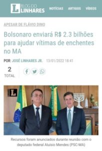 Bolsonaro aproveita ataque de Flávio Dino para mandar mais dinheiro e socorrer o falido Maranhão…