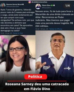Roseana Sarney quer saber: Onde está o dinheiro, Flávio Dino?