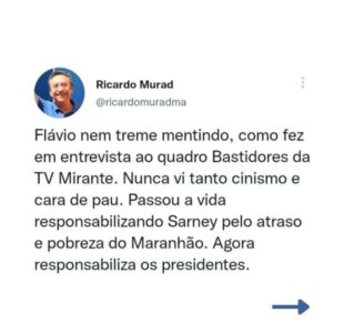 Ricardo Murad sai em defesa de Bolsonaro e chama Flávio Dino de cara de pau…