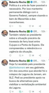 Tuitada do dia: Bolsonaro é chamado para botar ordem no caos deixado no Maranhão após 8 anos de “comunismo”…