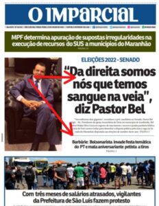 Capa de Jornal Leonino aposta na intriga para eleger senador comuno-socialista..