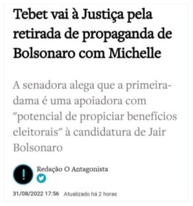 Simone Tebet vestiu a carapuça de feminista invejosa?