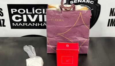Em Imperatriz, polícia apreende cocaína transportada embalagem de perfume