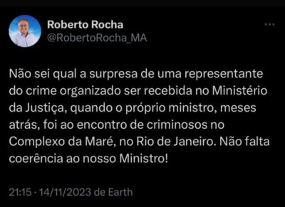 Reconhecimento? Roberto Rocha sobre Flávio Dino: “Não falta coerência ao nosso ministro”….
