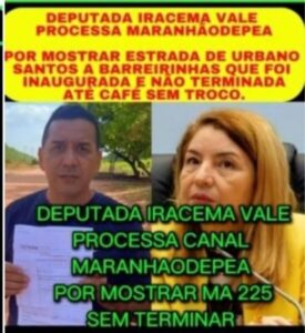 Após ser processado pela deputada Iracema Vale, jornalista mostra estrada sem asfalto….