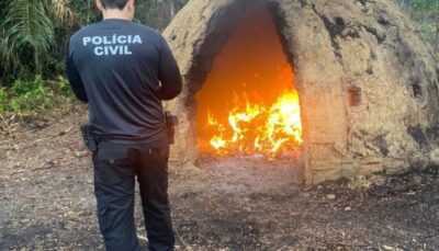 Polícia civil e poder judiciário realizam incineração de entorpecentes em Cândido Mendes