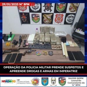 Ação Conjunta Resulta na Prisão de Suspeitos e Apreensão de Drogas e Armas em Imperatriz