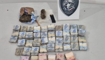 Polícia apreende drogas, munições e dinheiro em apartamento na Chácara Brasil