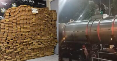 POLÍCIA DESCOBRE UMA TONELADA DE MACONHA EM CAMINHÃO-TANQUE NO RJ