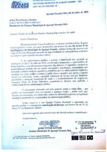 Prefeito de Igarapé Grande pede licença para tentar escapar da Justiça
