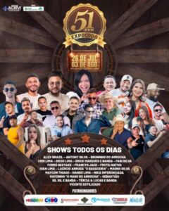 Está chegando a hora! Confira as atrações e a programação completa da ExpoCodó 2025