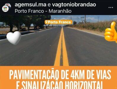 Agemsul realiza pavimentação de acesso ao Distrito Agroindustrial de Porto Franco