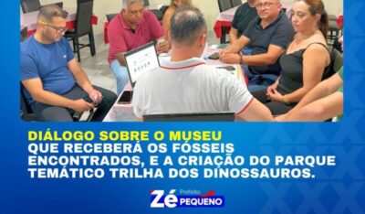 Prefeito de Davinópolis discute construção de museu e parque temático para abrigar fósseis de dinossauros