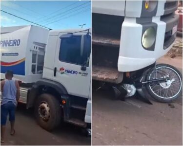 Acidente entre moto e caminhão da Prefeitura de Pinheiro deixa dois mortos: pai e filho