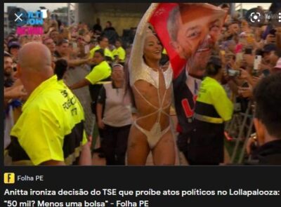 Liberdade de expressão: Bolsonaro desarma detratores ao pedir fim de ação no TSE contra Lolapalooza…