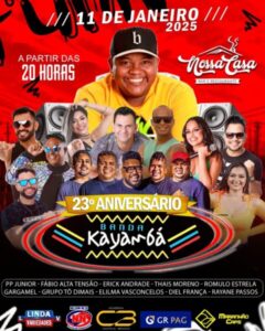 Celebração dos 23 Anos da Banda Kayambá vai movimentar a Ilha do Amor nos dias 11 e 12 de janeiro