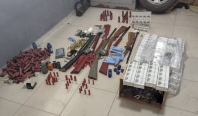 PM faz grande apreensão de armas de fogo e munições em Vargem Grande