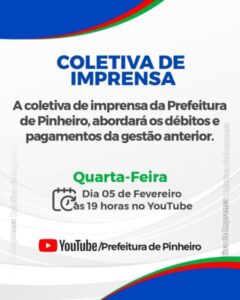 Prefeito de Pinheiro Convoca Coletiva de Imprensa para Esclarecer Débitos da Gestão Anterior