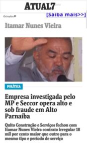 Eleições 2020: Após sofrer condenação na Justiça por improbidade, Itamar Nunes poderá ficar fora das disputas em Alto Parnaíba