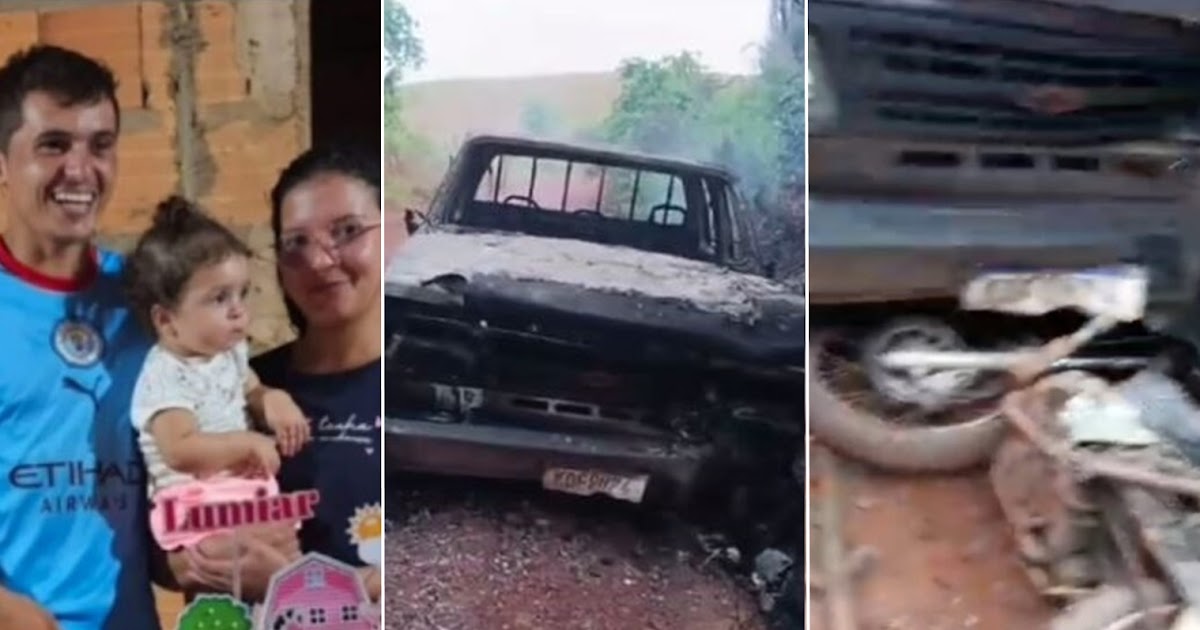 Casal e filha morrem em grave acidente em Arame; caminhonete é incendiada por moradores