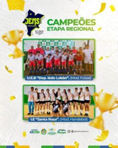 Secretaria de educação de Mirador parabeniza as escolas pelas vitórias na etapa regional do JEMS e começa neste fim de semana o Campeonato Municipal de Futebol