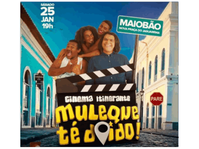 Cinema itinerante “Muleque Té Doido” chega ao Jaguarema neste sábado