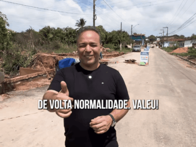 Fred Campos acompanha obras de recuperação em vias essenciais de Paço do Lumiar; vídeo