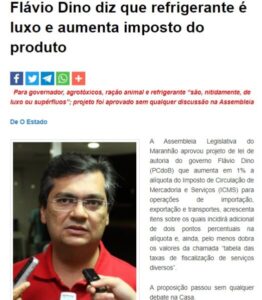 Flávio Dino promete processar Presidente do Brasil pela segunda vez em uma semana por causa de refrigerante da Coca Cola que ele próprio aumentou impostos porque seria um “artigo de luxo”…