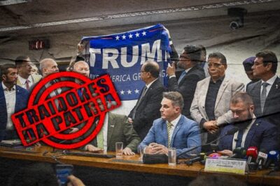 Traidores da Pátria: bolsonaristas vira-latistas erguem bandeira de Trump na Câmara