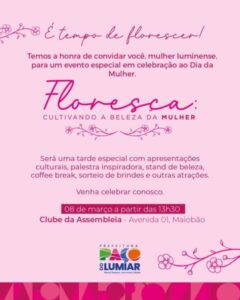 Convite da primeira Dama Maedja Campos