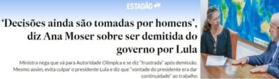 Na imagem do dia a declaração estranha da feminista e ex-ministra do Lula…