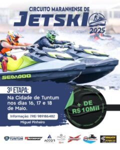 3ª Etapa do Circuito Maranhense de Jet Ski Agita Tuntum Neste Final de Semana