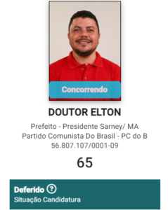 Presidente Sarney – Dr Elton tem candidatura deferida pela Justiça Eleitoral