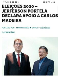 Crise nos menudos: Jefferson Portela, que foi “proibido” de sair candidato a deputado federal em 2018, dá troco no PCdoB e anuncia apoio a candidato a prefeito de outra legenda…