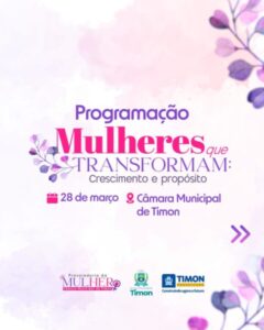 Tudo pronto para o “Mulher que Transforma”, evento que a Câmara realiza hoje em alusão ao Dia da Mulher. Veja toda programação