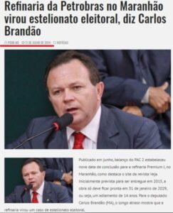 Vale a pena ver de novo: Carlos Brandão criticando Lula e sua Refinaria Eleitoreira de Bacabeira que enganou e prejudicou incautos que pensavam que iam ter empregos e rendas…