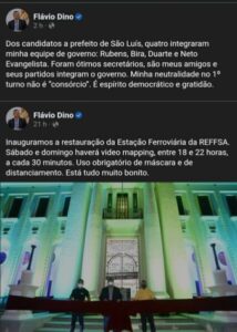 Eleições 2020: Faltando menos de 24h para as votações, Flávio Dino trai candidato do PCdoB e declara neutralidade…