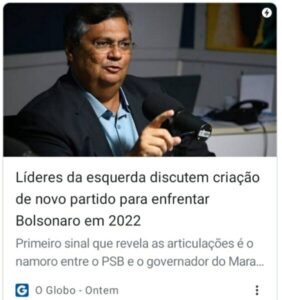 Projeto de poder: De cima do palanque, Flávio Dino aparece na capa de O Globo tentando tomar partido de Roseana Sarney…