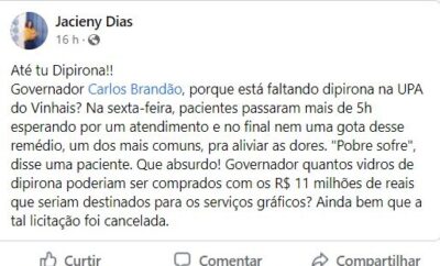 Capitalismo para mim, socialismo para os trouxas: Governador passa bem num hospital em SP enquanto nas UPAs do Maranhão falta até dipirona?