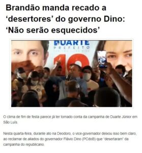 Vice governador do Maranhão faz ameaças aos governistas que não votarem no candidato de Flávio Dino…