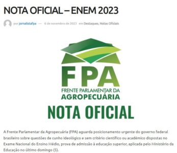 Agropecuários denunciam negacionismo científico nas provas do Enem…