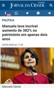 Manu, desempregada, ficou mais rica? Seria muito pedir que comunistas expliquem riquezas?