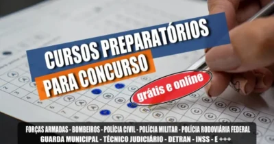 Mais de 100 cursos preparatórios para concursos públicos 100% gratuito e online: PM, PRF, INSS, Caixa, Polícia Penal, IBGE e muito mais no seu celular com acesso vitalício